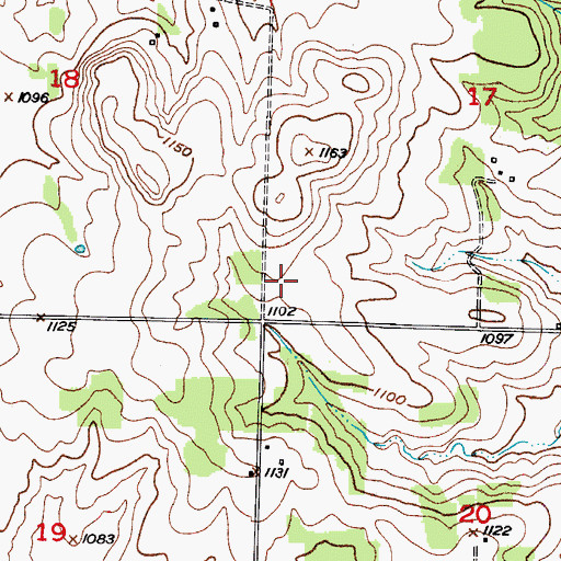 Topographic Map of Dewey (historical), MO