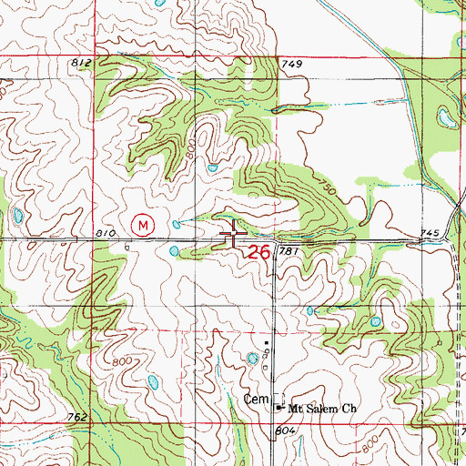 Topographic Map of Stones School (historical), MO