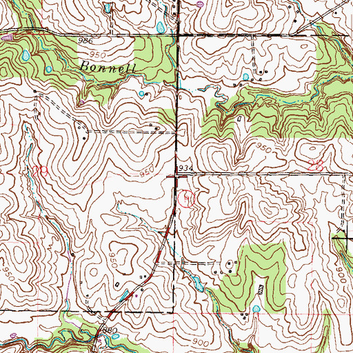 Topographic Map of Swamp School, MO