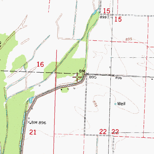 Topographic Map of Cottonwood Grove School (historical), MO