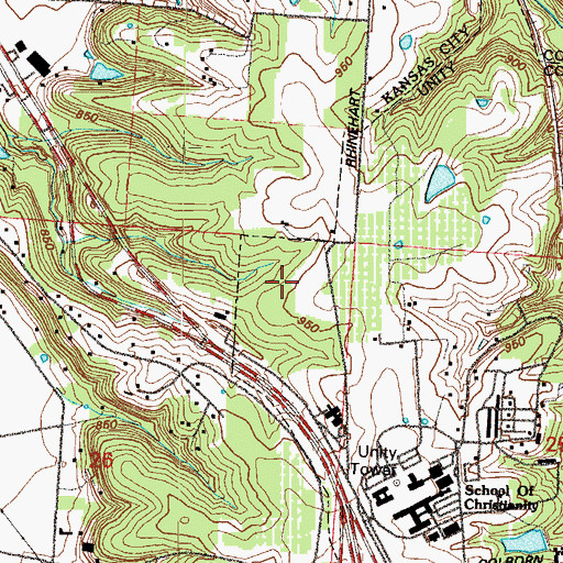 Topographic Map of Hazel Grove School (historical), MO