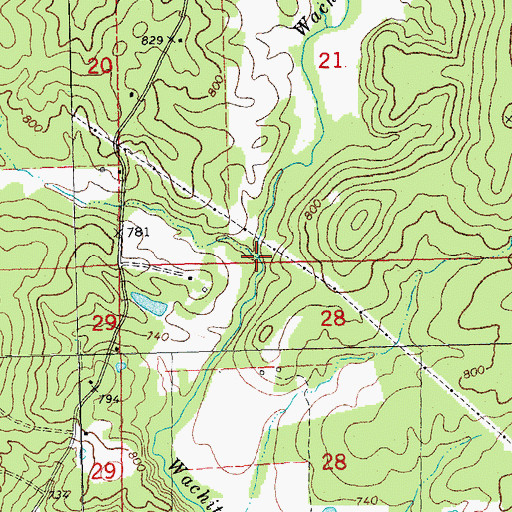Topographic Map of Brewers Creek, MO