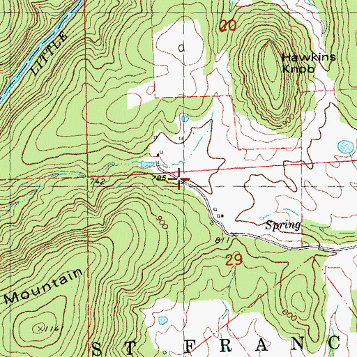 Topographic Map of Tin Mountain, MO
