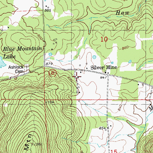 Topographic Map of Silver Mines School (historical), MO