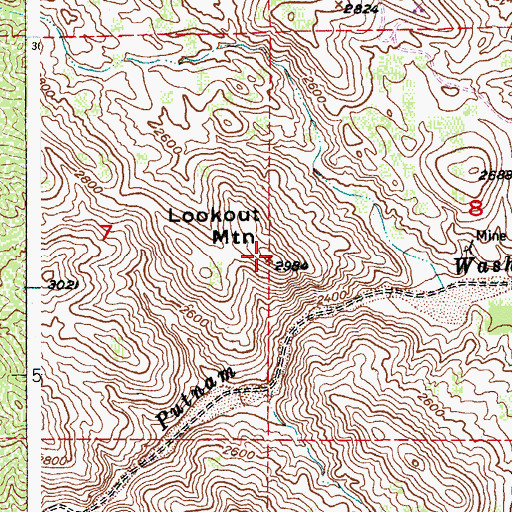 Topographic Map of Lookout Mountain, AZ