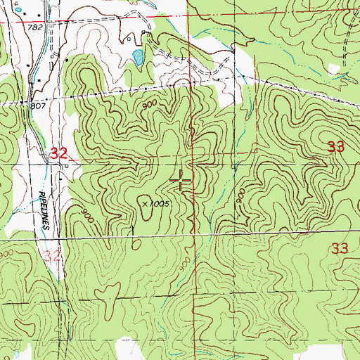 Topographic Map of Burns School (historical), MO