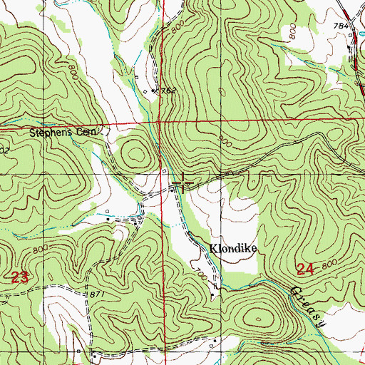 Topographic Map of Greasy Creek School (historical), MO