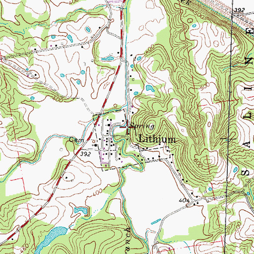 Topographic Map of Lithium Spring, MO
