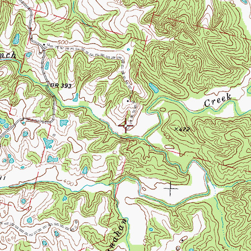 Topographic Map of McClannahan Mill, MO