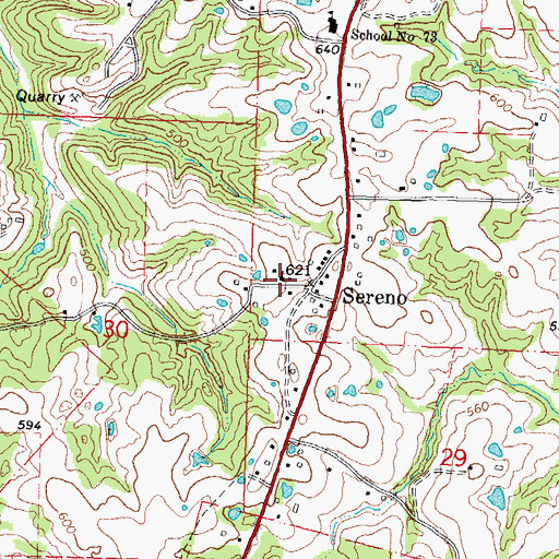 Topographic Map of Lady of Victory Church, MO