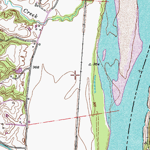 Topographic Map of Brazeau Bottoms, MO