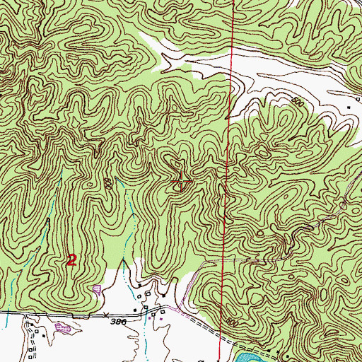 Topographic Map of Birmingham Hills, MO