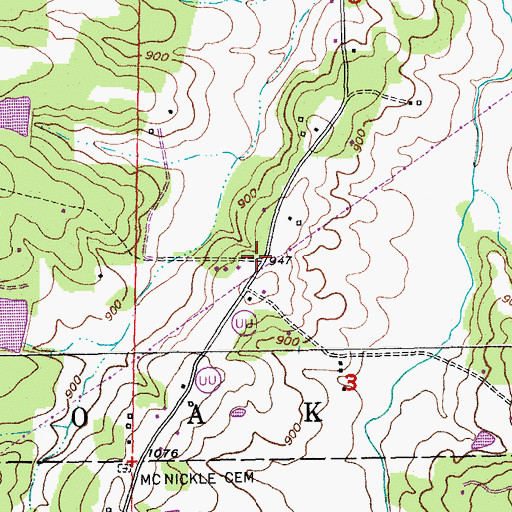 Topographic Map of Delhi, MO