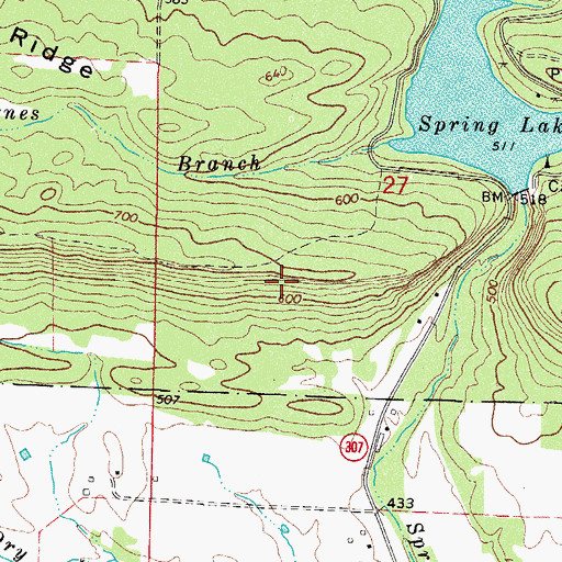 Topographic Map of South Bluff, AR