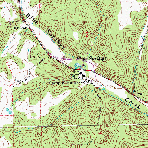 Topographic Map of Wildcat Hollow, MO