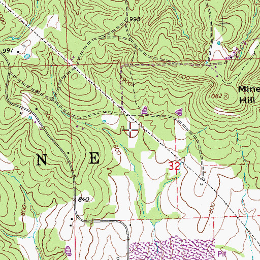 Topographic Map of Soulard Lead Mine, MO