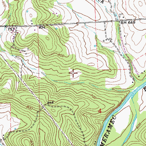 Topographic Map of Isgrigs Lead Diggings, MO