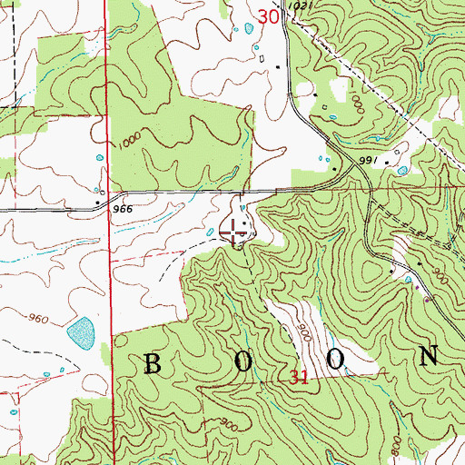 Topographic Map of Carter Lead Mine, MO