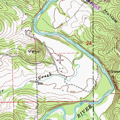 Topographic Map of Sullivan and Bridell Iron Mine, MO