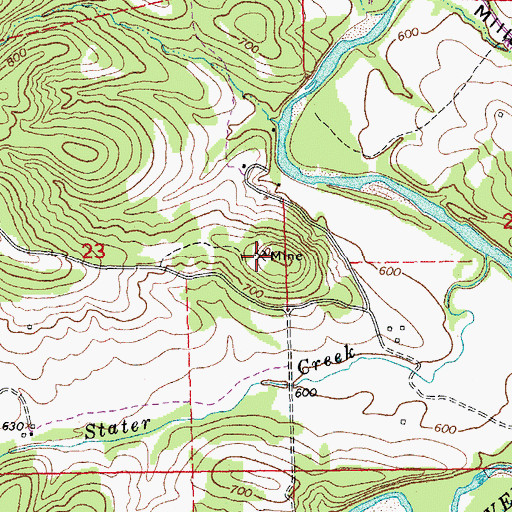 Topographic Map of Copper Hill Mine, MO