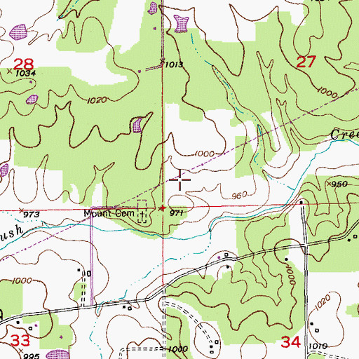 Topographic Map of Pinnel Iron Mine, MO
