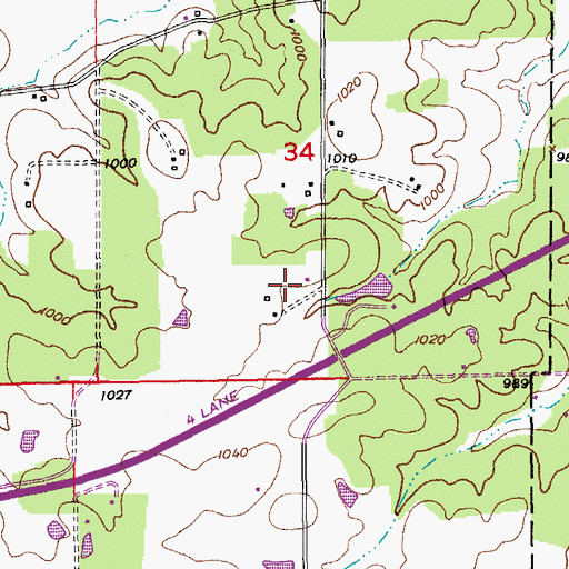 Topographic Map of Isabella Iron Bank, MO