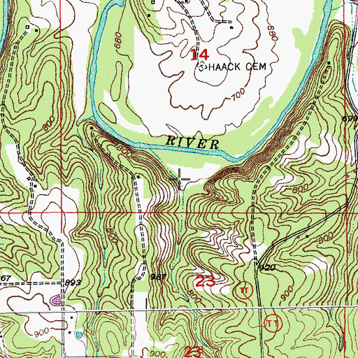 Topographic Map of Railroad Iron Mine, MO