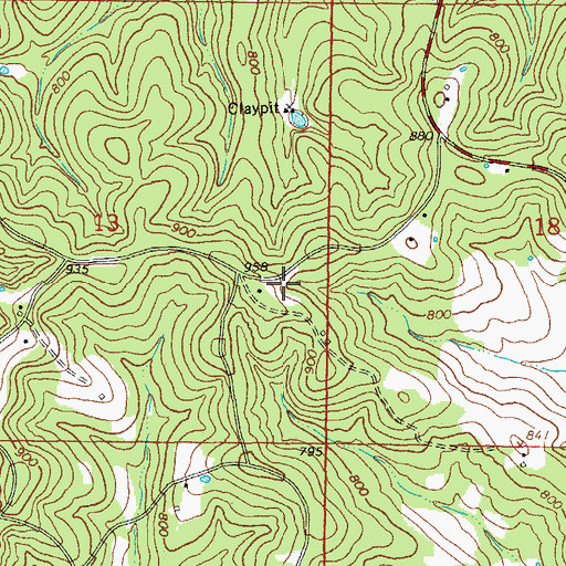 Topographic Map of Rives Copper Mine, MO