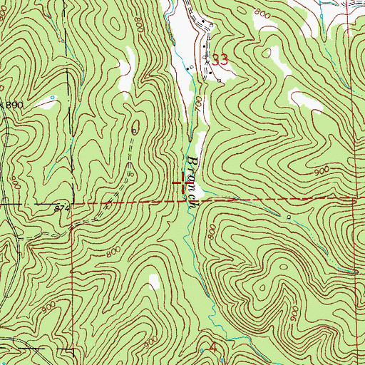 Topographic Map of Isgreeg Lead Mine, MO