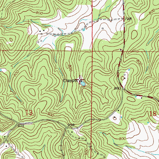Topographic Map of Hobo Iron and Sulphur Mines, MO