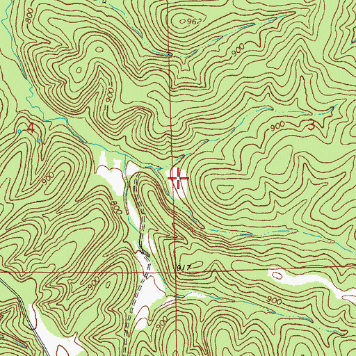 Topographic Map of Hinchs Lead Diggings, MO