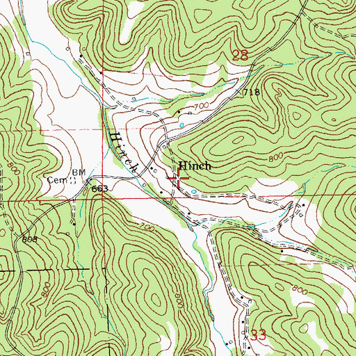 Topographic Map of Hinch School (historical), MO