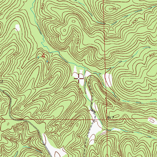 Topographic Map of Hinch Copper Mine, MO