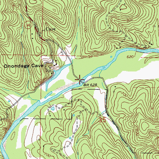 Topographic Map of Davis Ford, MO