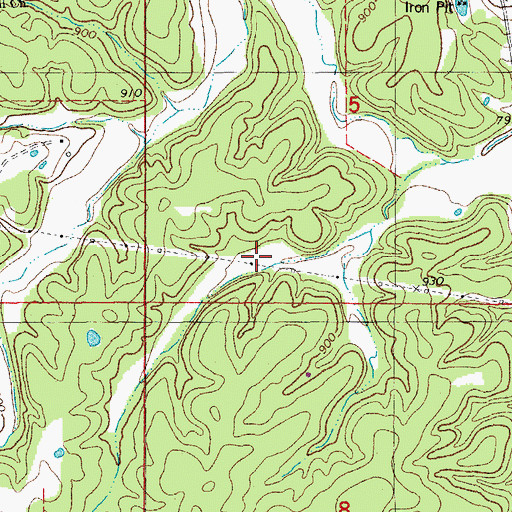 Topographic Map of Marsh Iron Mine, MO