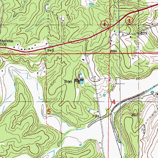 Topographic Map of Lea and Marsh Iron Bank, MO
