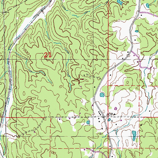 Topographic Map of Ferguson Iron Bank, MO