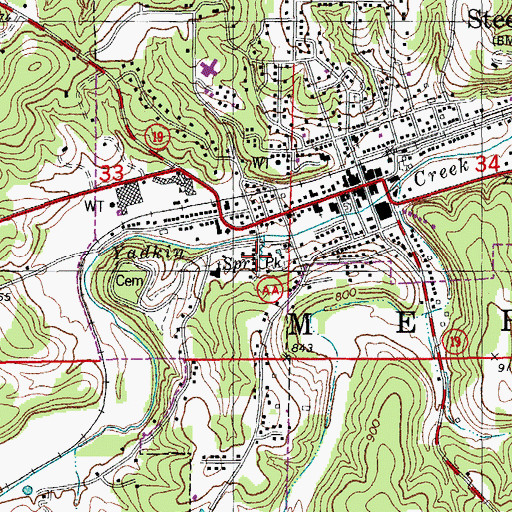 Topographic Map of Big Spring, MO
