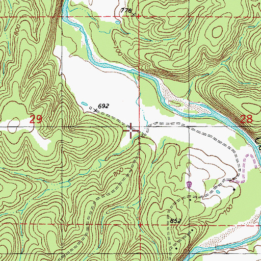 Topographic Map of Fort Diggings Hollow, MO