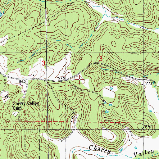 Topographic Map of Evans Lead Mine, MO