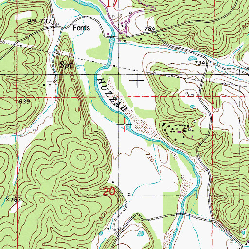 Topographic Map of Blue Hole, MO
