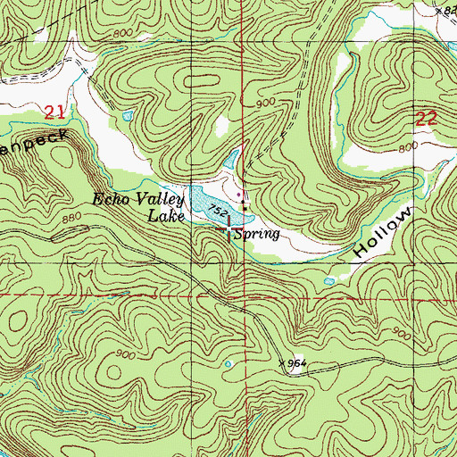 Topographic Map of Little Spring, MO