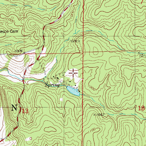 Topographic Map of Vaughn Iron Bank, MO