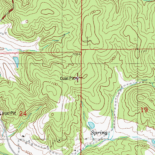 Topographic Map of S.L. and L.R. Iron Bank, MO