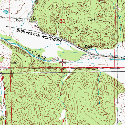 Topographic Map of Jones Branch, MO