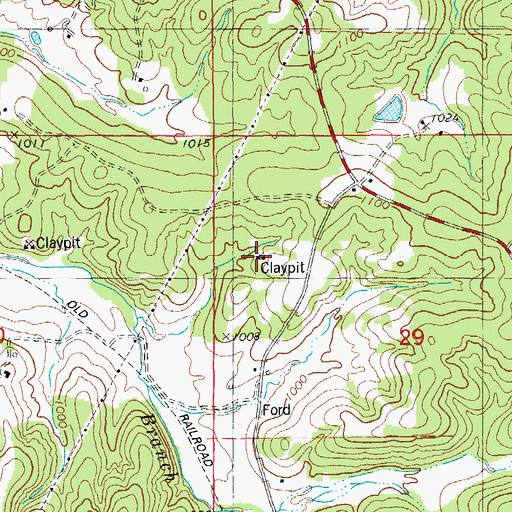 Topographic Map of McGary Iron Mine, MO