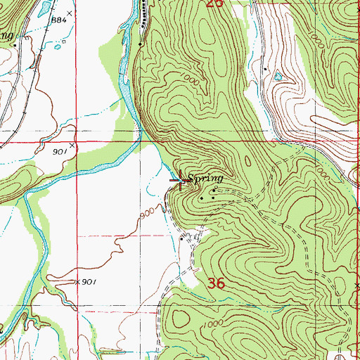 Topographic Map of Lenox Spring, MO