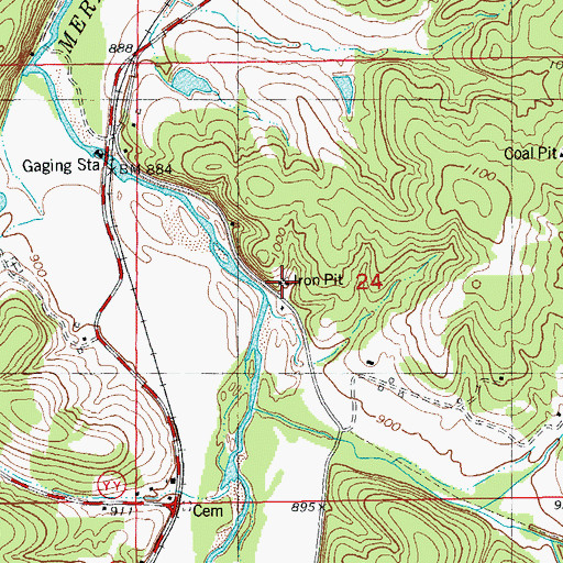 Topographic Map of Craig Iron Bank, MO
