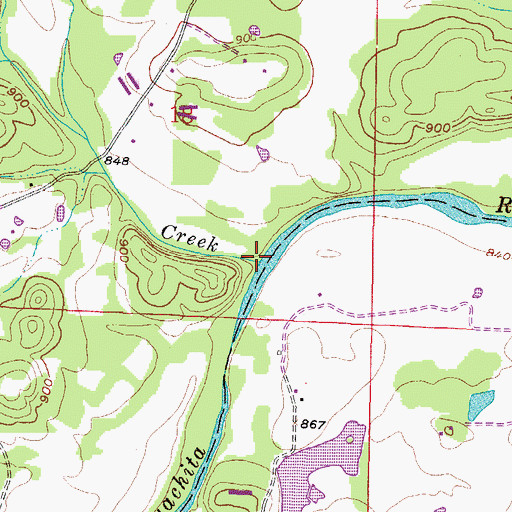 Topographic Map of Southern Creek, AR
