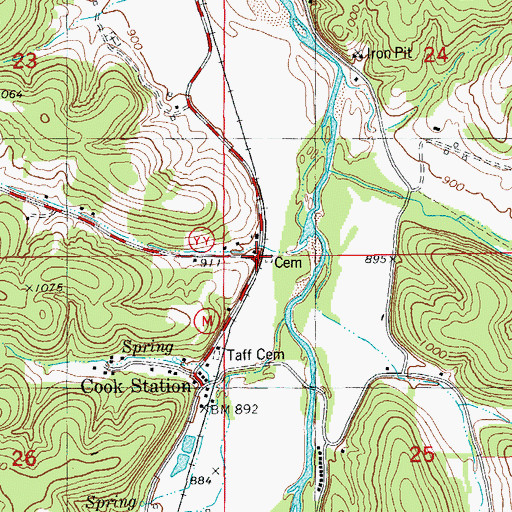 Topographic Map of Canaan Hollow, MO